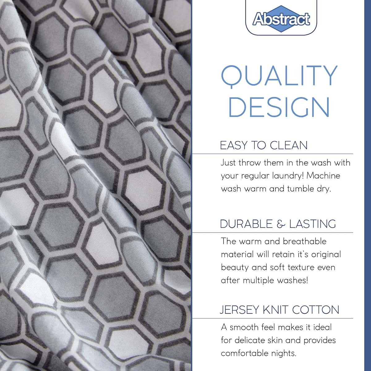 Bassinet Sheets for Baby/Infant Deep Fitted Soft Jersey Knit by Abstract 16" x 32" (Honeycomb Grey) (photo 3)