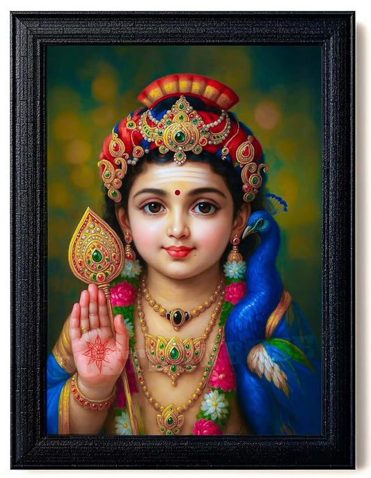 Posterverse Lord Murugan Photo Frame | Baby Murugan Frame for Pooja Room Decoration | Lord Murugan Hanging Photos