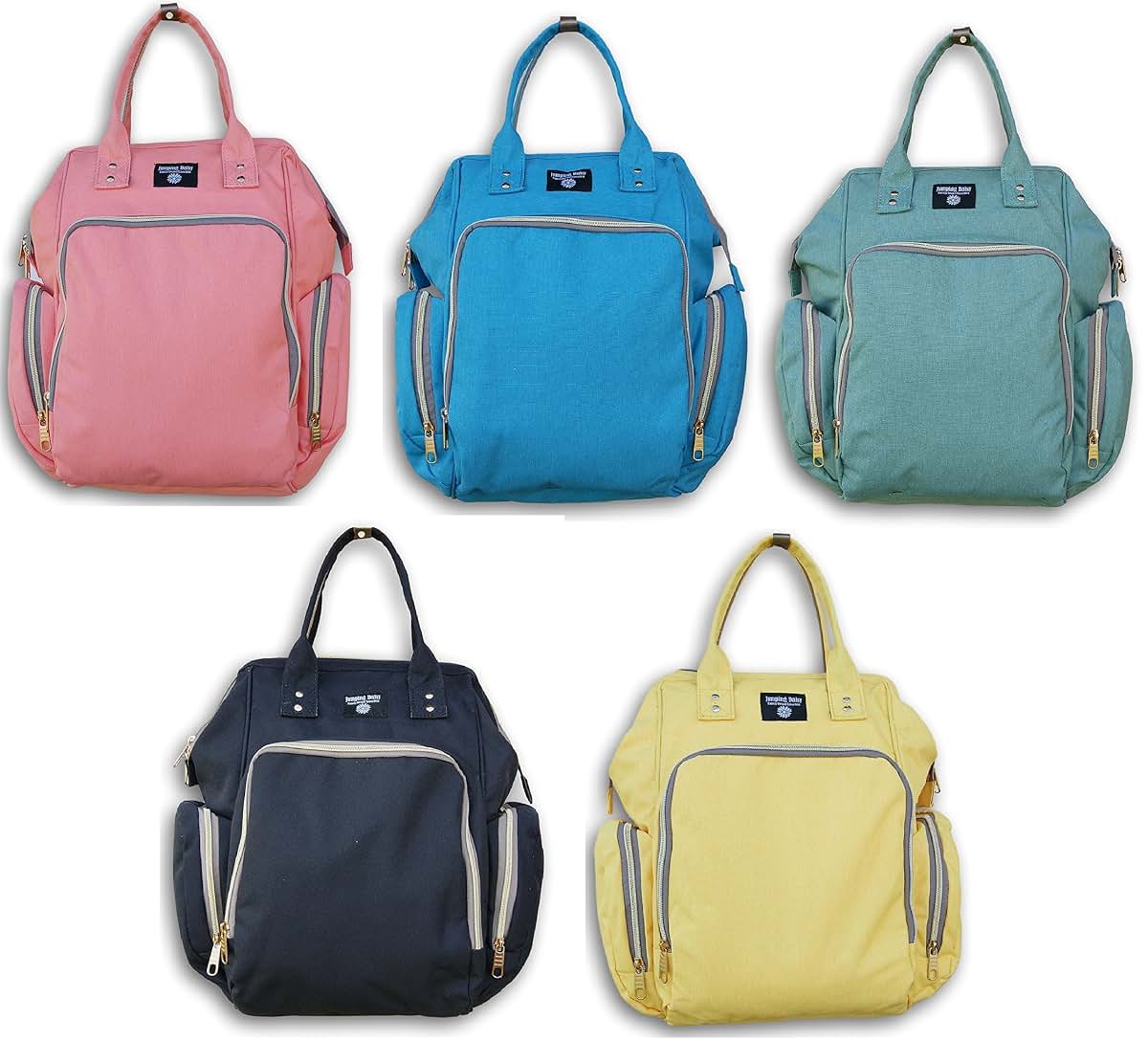 Jumping Daisy Large Backpack Diaper Bag for Baby Changing Essentials