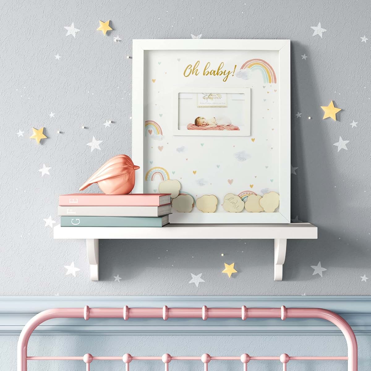 Kate Aspen Baby Shower Guest Book Alternative, Boho Rainbow