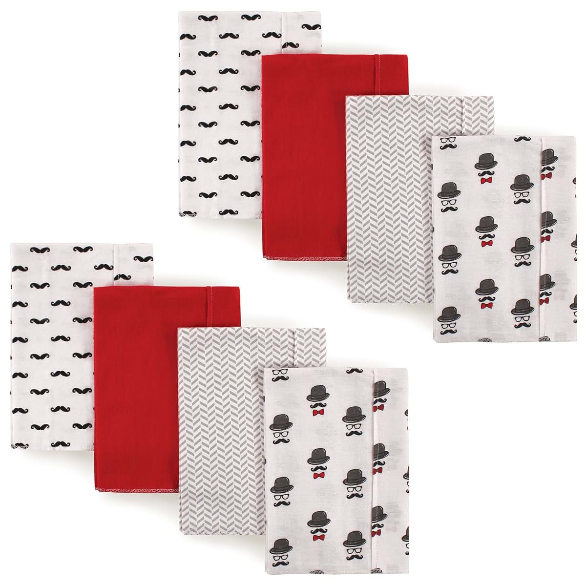 Layered Flannel Burp Cloth 8-Pack