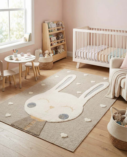 Rugs.com Whimsy Kids Peach Blossom Bunny And Hearts Area Rug (photo 3)