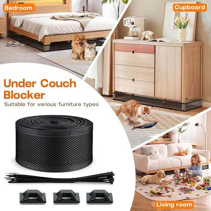 ArklintsXX Under Couch Blocker for Pets and Toys, Adjustable 394" x 3" Barrier (photo 4)