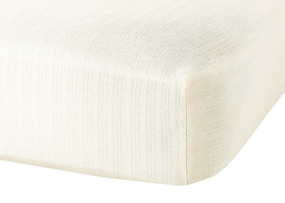 Abstract Mini Crib Cotton Sheet In Ribbed Ivory