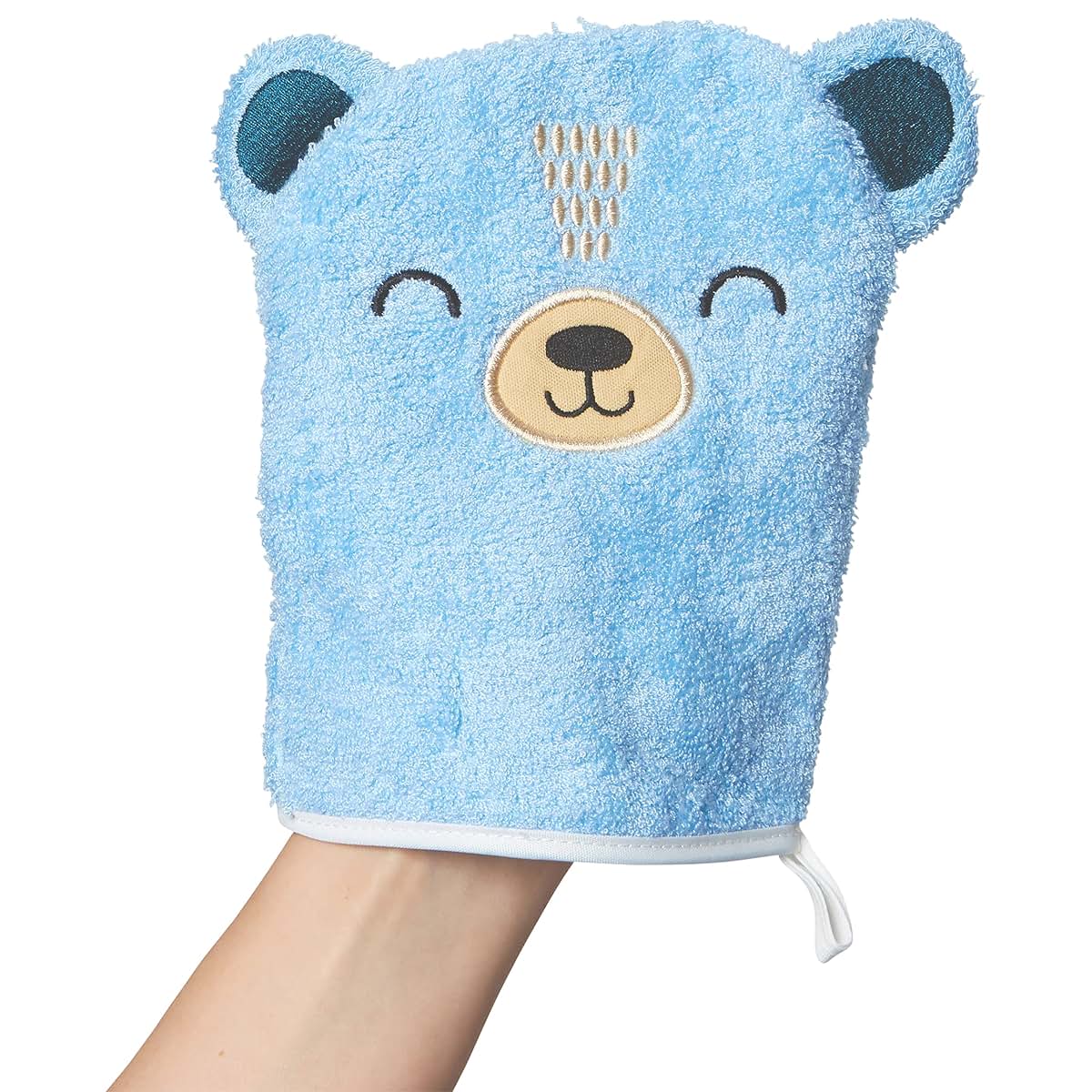 C.R. Gibson Cute Bear Cotton Gender Neutral Baby Bath Mitt