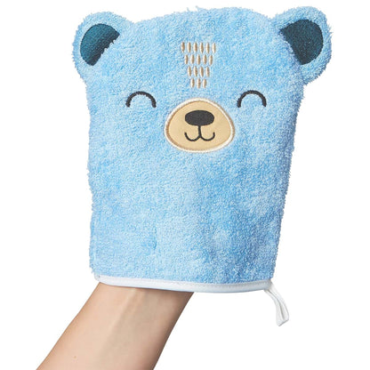 C.R. Gibson Cute Bear Cotton Gender Neutral Baby Bath Mitt
