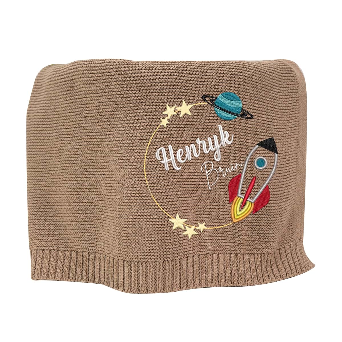 SWaddle AN Personalized Space Baby Blanket With Custom Embroidery