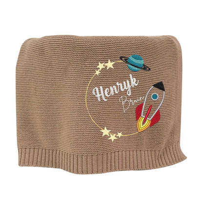 SWaddle AN Personalized Space Baby Blanket With Custom Embroidery