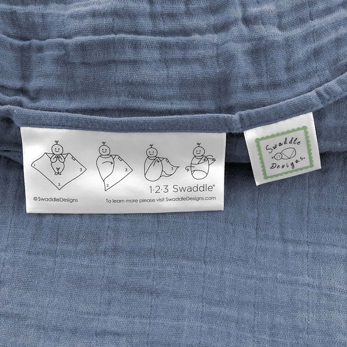 SwaddleDesigns Cotton Muslin Swaddle Blankets, Set of 4, 46x46 in, Wind & River