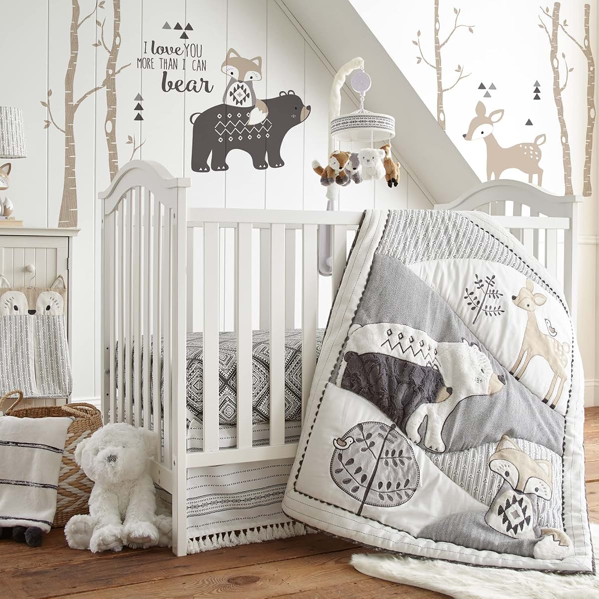 Levtex Baby Bailey Diaper Changing Pad Cover Plush Woodland
