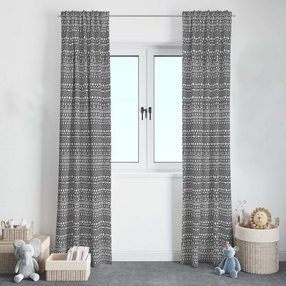 Bacati Owls Scribble Grey Curtain Panels