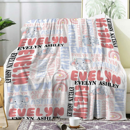 CHUIZHI Cute Elephant Custom Baby Blanket Animal Personalized Nursery Swaddling Blankets Gifts Baby Throw Blanket Pink (photo 2)