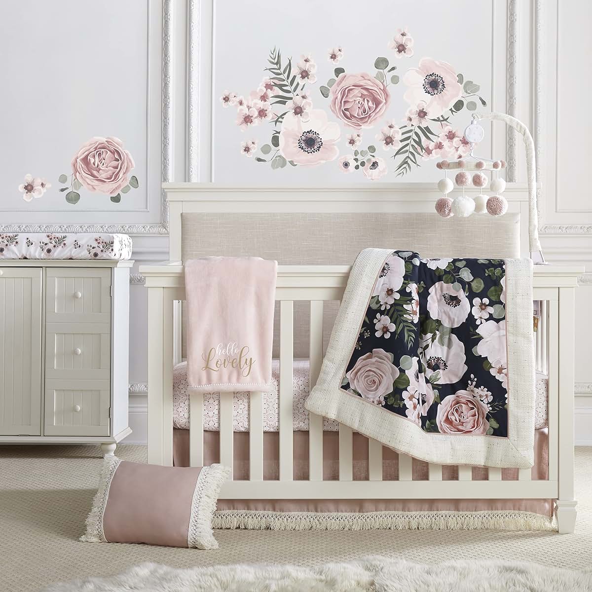 Levtex Baby Fiori Crib Fitted Sheet - Floral Print, Standard Mattress