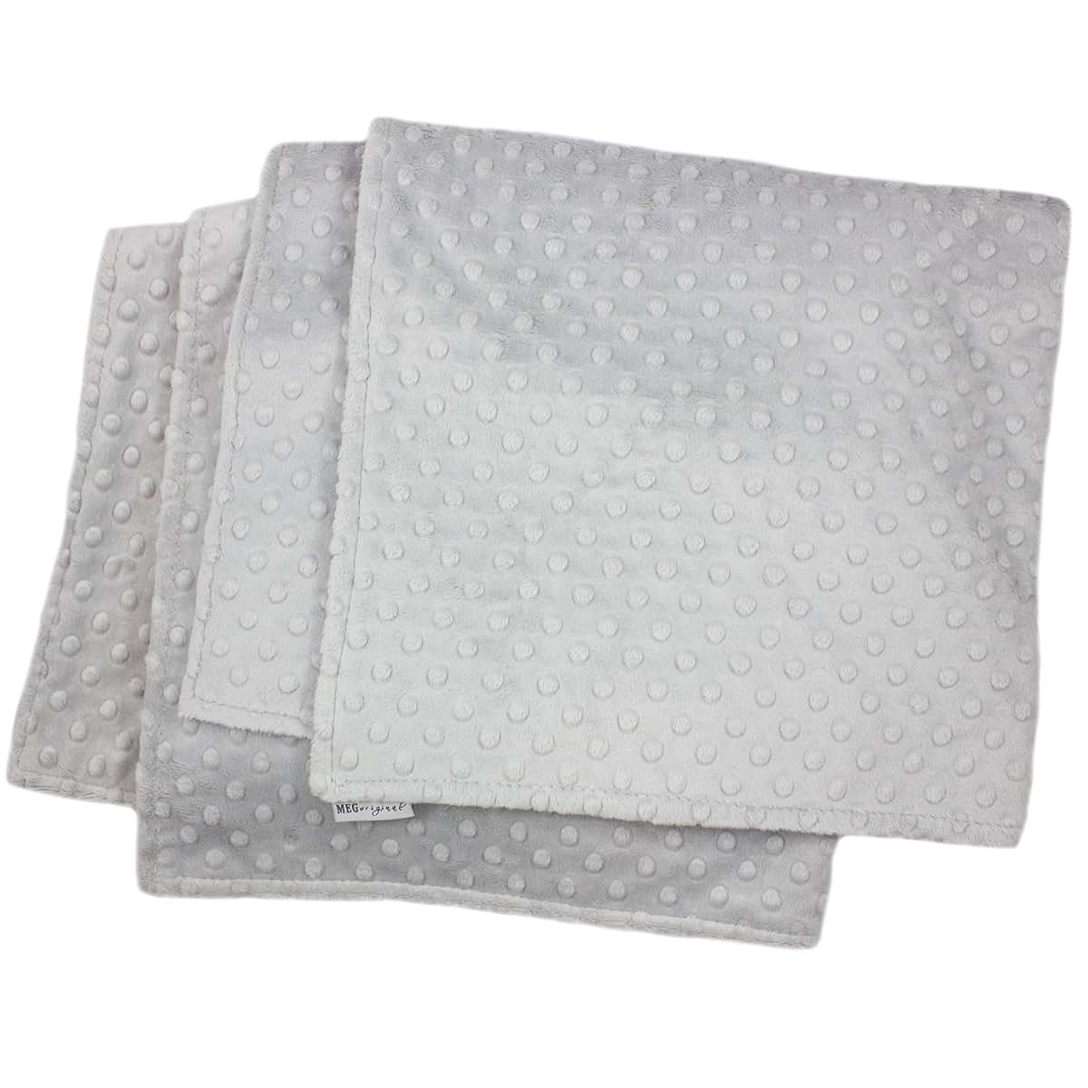 MEG ORIGINAL Baby Minky Dot Crib/Nursery Blanket, Double Sided Silver Gray (photo 3)