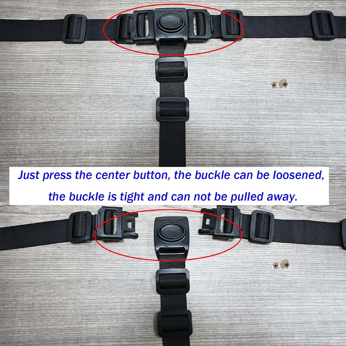 Dakexiong Universal 3-Point Harness for High Chair, Stroller, Black
