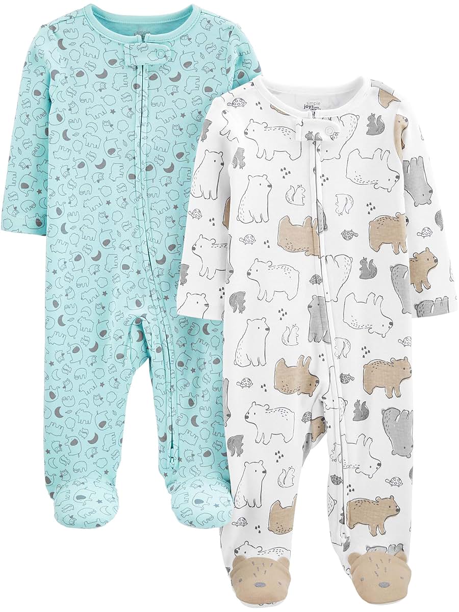 Simple Joys by Carter's Baby 2-way Zip Cotton Footed Sleep and Play