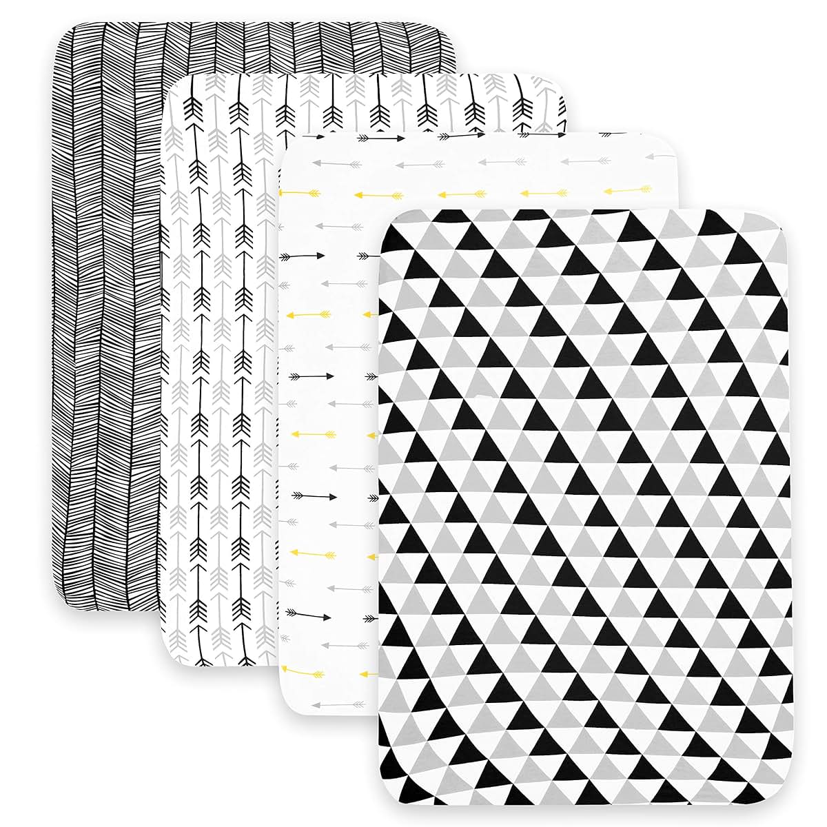 BaeBae Goods Pack n Play Sheets – Pack and Play Sheets 4 Pack – 100% Super Soft Jersey Knit Cotton Playard Mattress (photo 3)