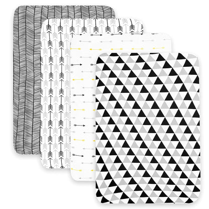 BaeBae Goods Pack n Play Sheets – Pack and Play Sheets 4 Pack – 100% Super Soft Jersey Knit Cotton Playard Mattress (photo 3)
