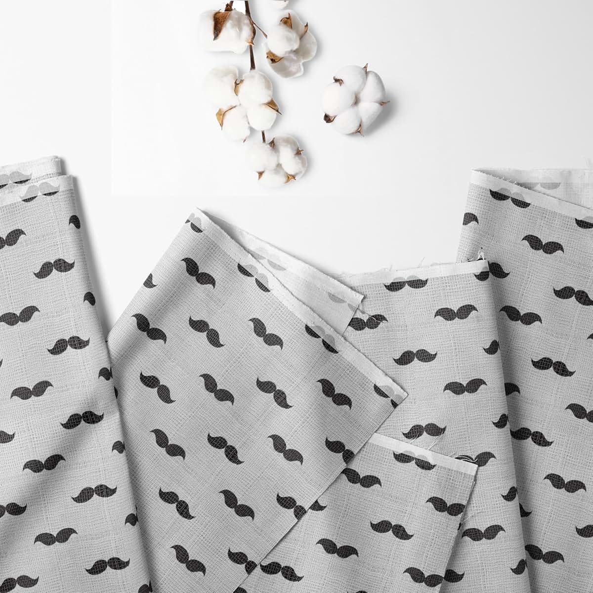 Bacati - 100 Percent Cotton Muslin (Nursing Scarf, Black Mustache) (photo 2)