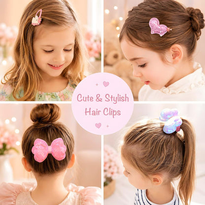 Girls Hair Accessories Gift Set Kit for Styling Ages 4-8