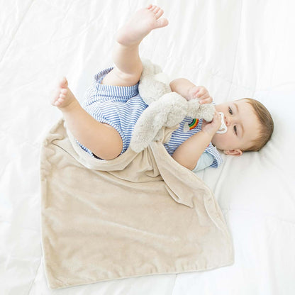 Baby Bunny Lovey Super Soft Large Security Blanket 19.6 Inches Blue Rabbit