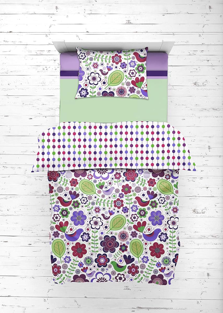 Bacati Botanical Sanctuary Multicolor Purple Soft Nap Mat (photo 2)