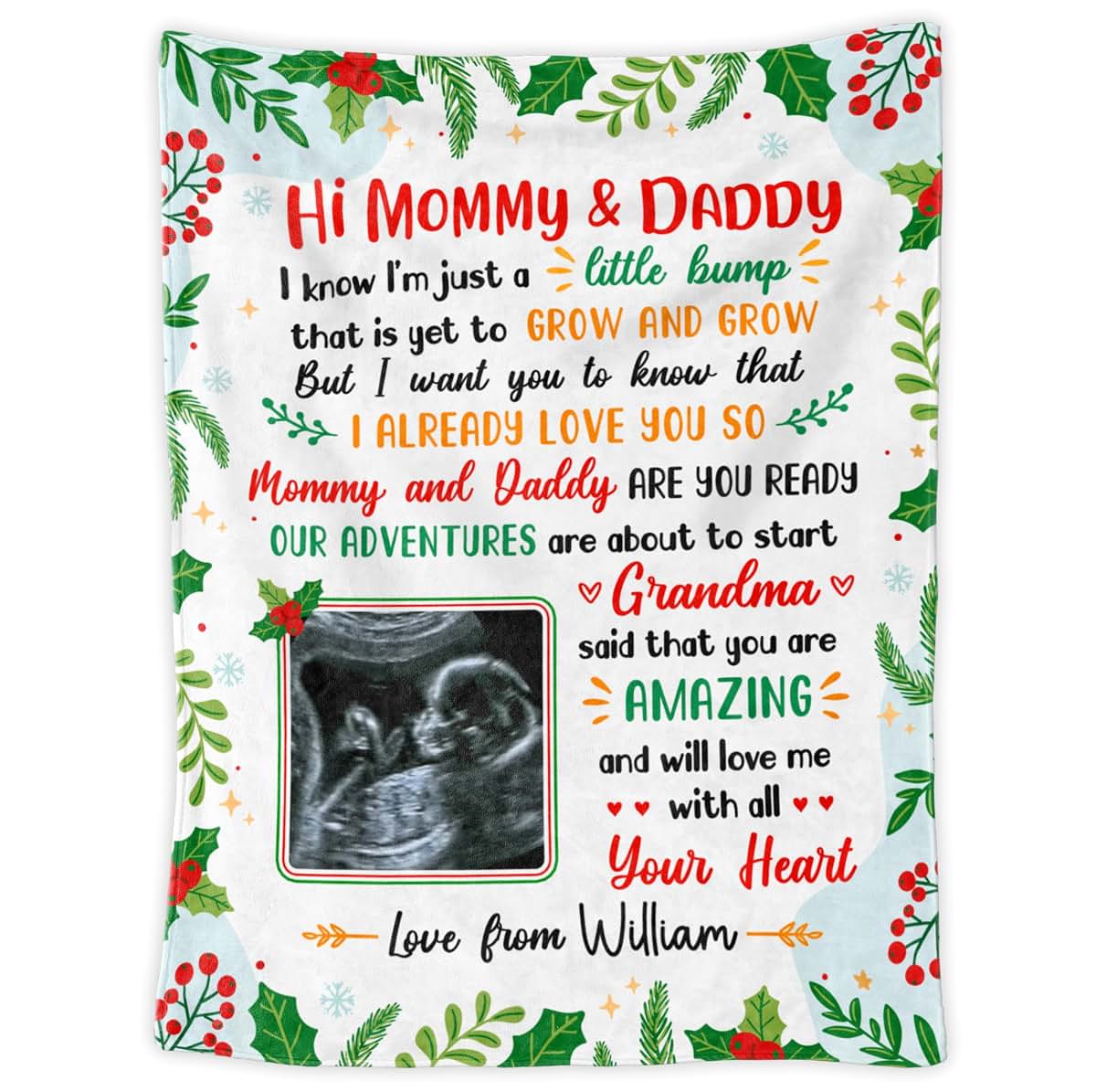 46Custom Personalized Baby Sonogram Fleece Sherpa Blanket (photo 2)