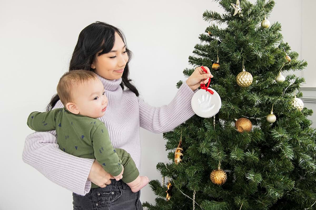 Kate & Milo Baby Print Clay Christmas Ornament Kit for Handprints and Footprints