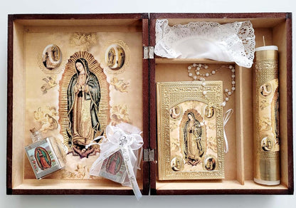 Dreams Gate Inc Virgen De Guadalupe First Communion Set With Keepsake Box And Rosary