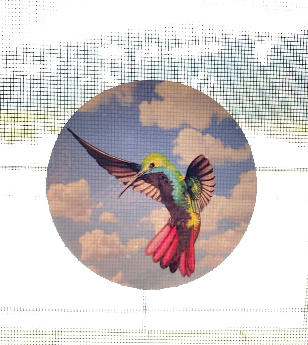 Decorative Hummingbird Screen Door Decals - Window Safety Sticker Set