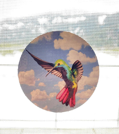 Decorative Hummingbird Screen Door Decals - Window Safety Sticker Set