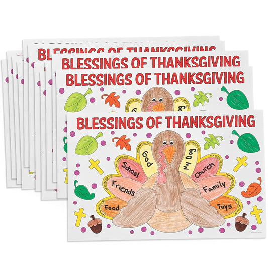 Fun Express Color Your Own Thankful For Placemat Craft Kit