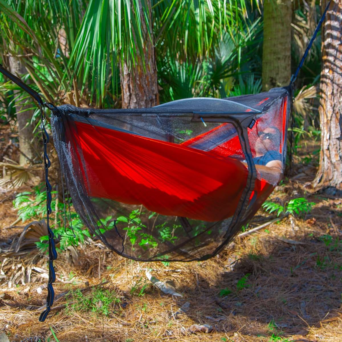 ENO Guardian DX Bug Net - Deluxe Hammock Netting with Dual Doors - Charcoal