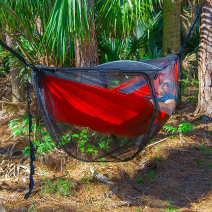 ENO Guardian DX Bug Net - Deluxe Hammock Netting with Dual Doors - Charcoal