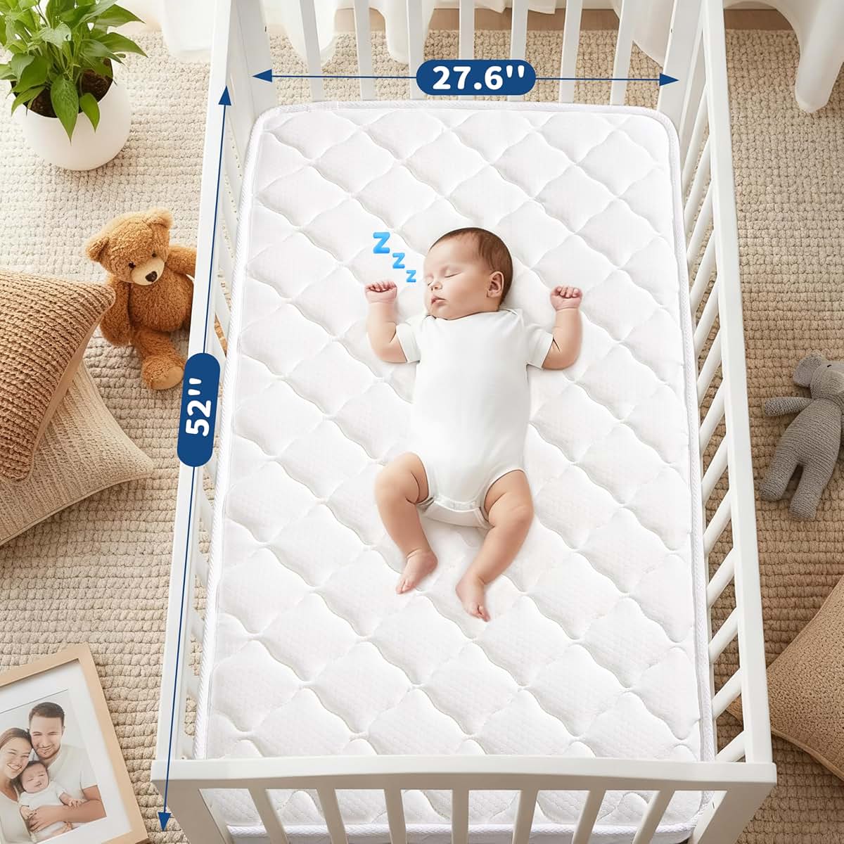 Pro Goleem Breathable Crib Mattress Dual-Sided Foam