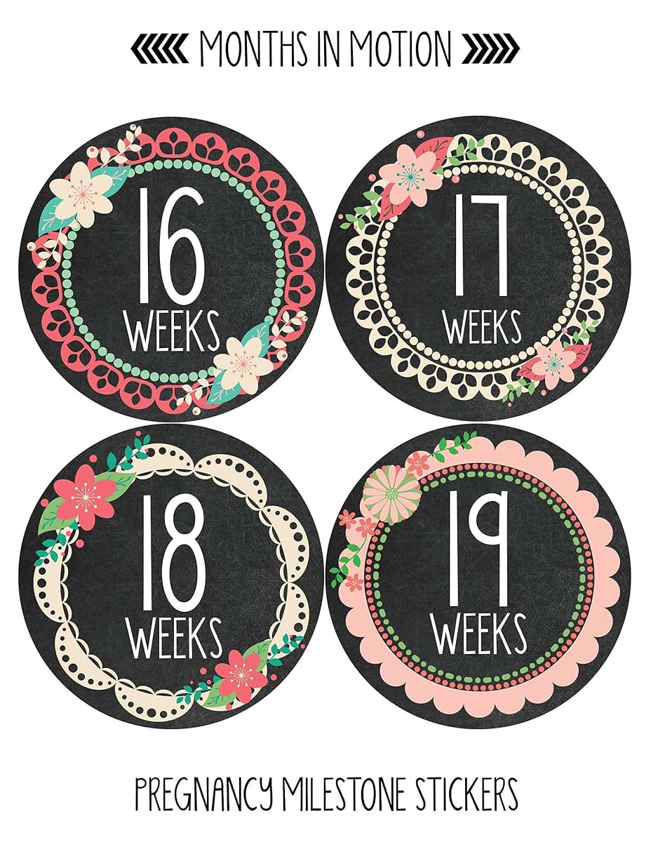 Months In Motion Pregnancy Weekly Belly Growth Stickers - 36 Piece Set (photo 3)