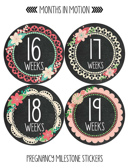 Months In Motion Pregnancy Weekly Belly Growth Stickers - 36 Piece Set (photo 3)