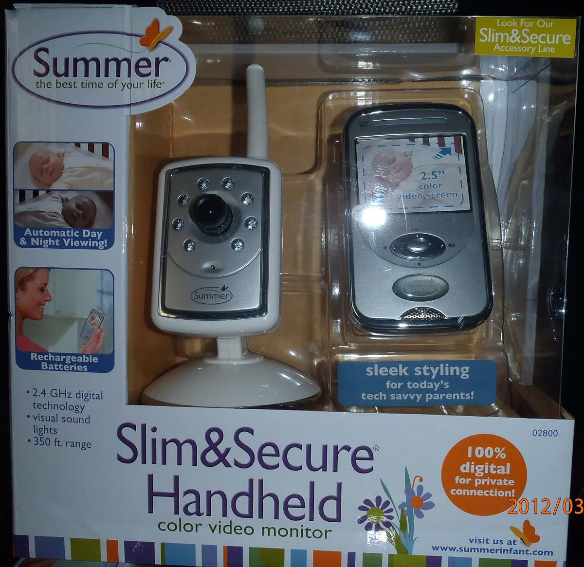 Summer Infant Slim & Secure Plus Handheld Color Video Baby Monitor & Camera - Silver