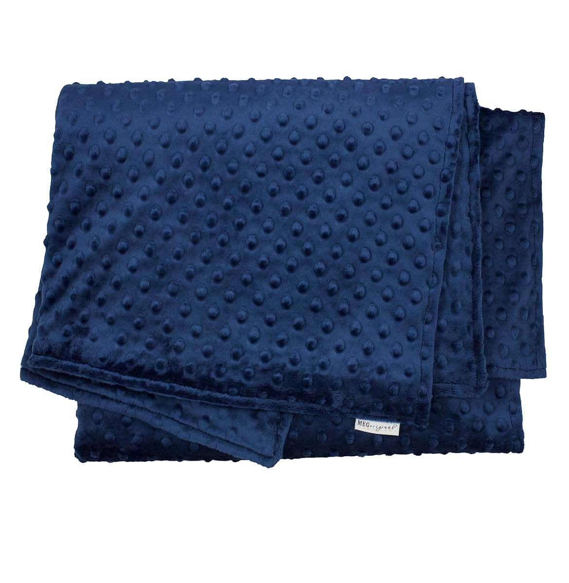 MEG ORIGINAL Navy Blue Minky Dot Crib Blanket (photo 2)