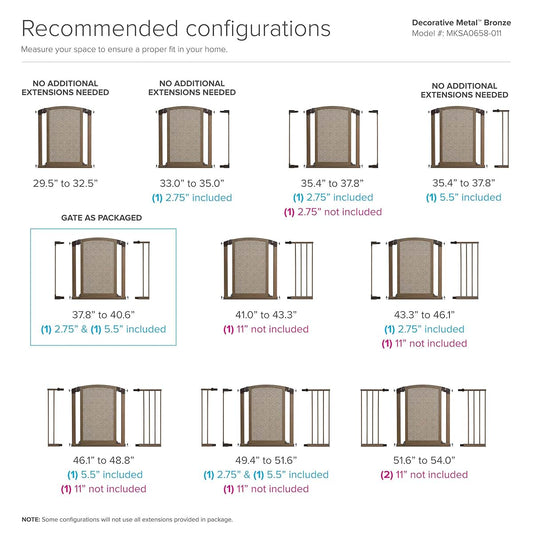 Munchkin Decorative Metal Baby Gate Extension, 5.5 Inch Bronze