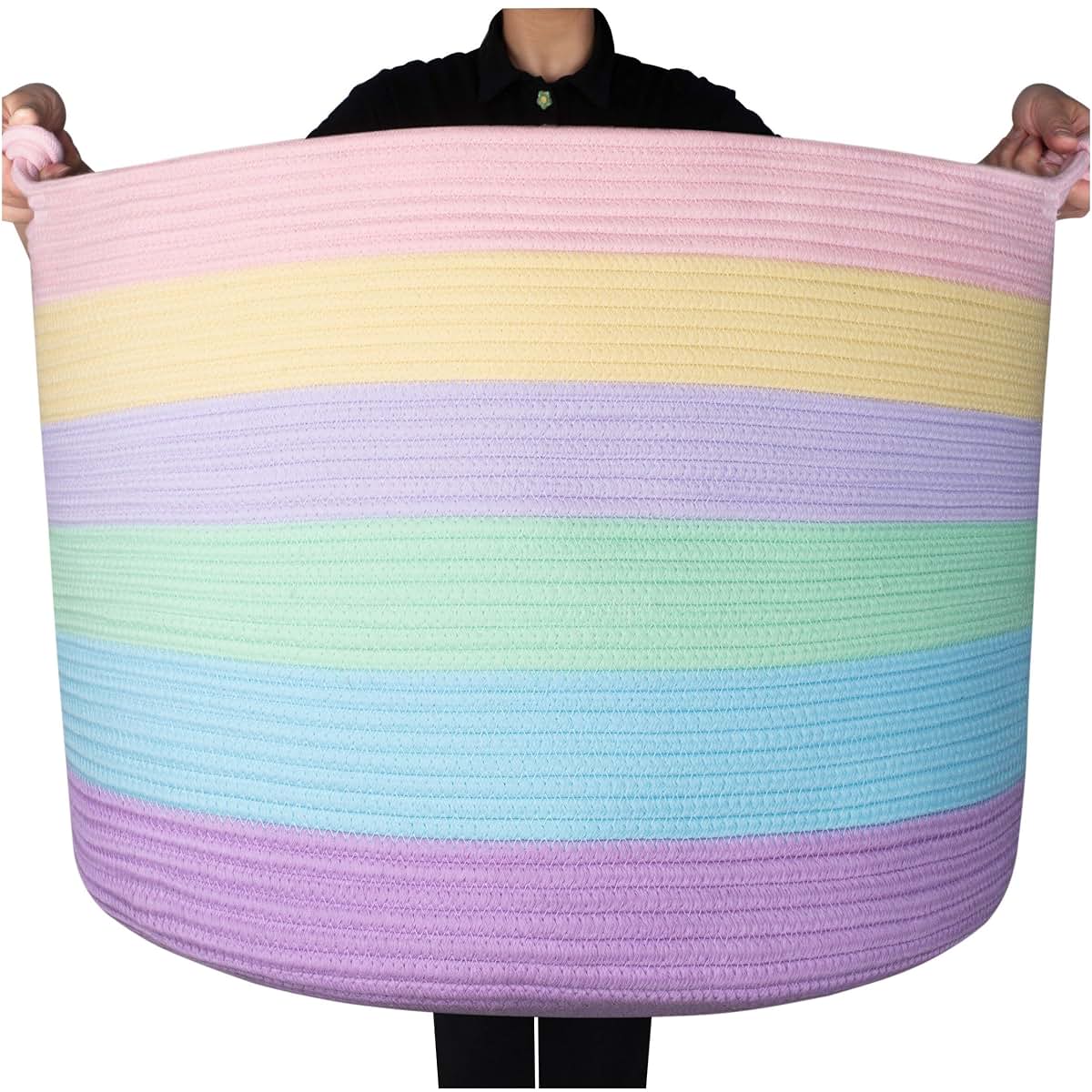 Decorative Woven Cotton Rope Storage Basket Bin