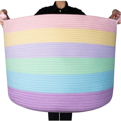 Decorative Woven Cotton Rope Storage Basket Bin