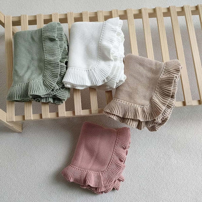TIANQUXNGI Ruffle Knitted Baby Wrap Blanket (photo 3)