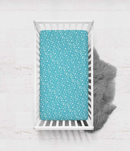 Bacati Space 2pack Crib Fitted Sheets (Blue Stars) (photo 4)