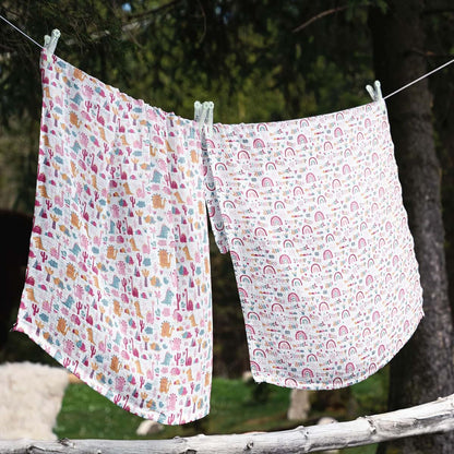 Bacati - Muslin Blanket for Girls, Baby Receiving Blanket, Newborn Gift, Baby Shower Item, Wearable Swaddling Set (photo 2)