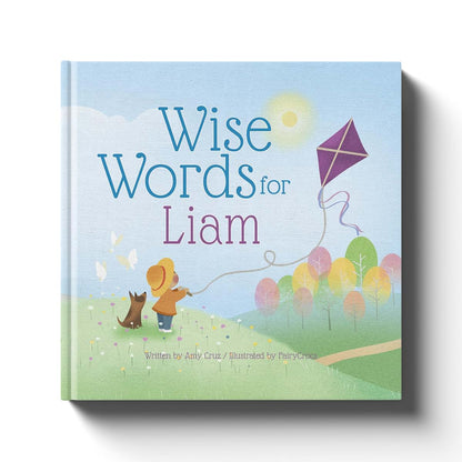 Luna Studios Wise Words for You Personalized Children's Book - Baptism & Christening Gift for Boys