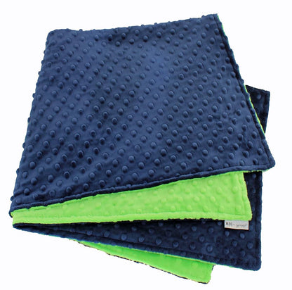 MEG ORIGINAL Navy Blue & Lime Green Minky Dot Baby Blanket 972 (photo 2)