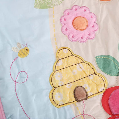 CribMATE Embroidery Flower Nursery Crib Comforter Blanket (photo 4)
