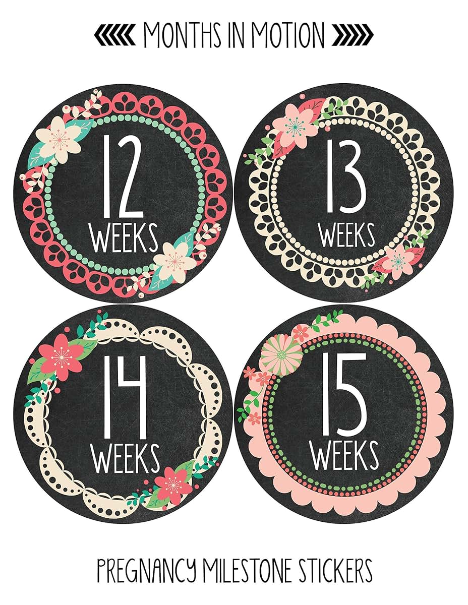 Months In Motion Pregnancy Weekly Belly Growth Stickers - 36 Piece Set (photo 2)