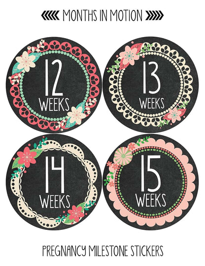 Months In Motion Pregnancy Weekly Belly Growth Stickers - 36 Piece Set (photo 2)
